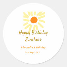 Verjaardag gelukkig zonneschijn geel oranje verjaa