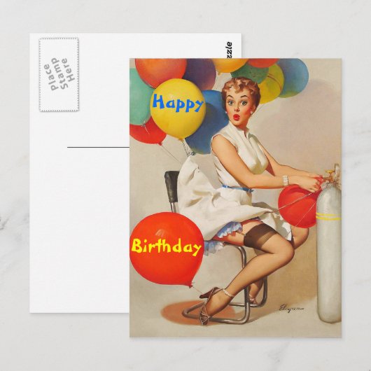 Verjaardag ,Gelukkige verjaardag Briefkaart (Voorkant / Achterkant)