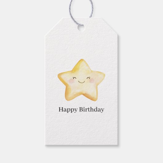 Verjaardag Geluksster Cadeaulabel (Voorkant)