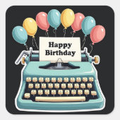 Verjaardag gelukzaligheid vierkante sticker (Voorkant)
