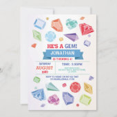 Verjaardag Gem Party Kristallen Blauw Rood Geode Kaart (Voorkant)