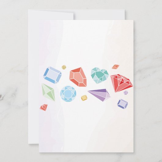 Verjaardag Gem Party Kristallen Blauw Rood Geode Kaart (Achterkant)