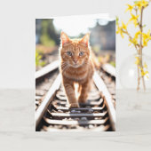 Verjaardag gember auto lopen op sporen kaart (Gele Bloem)