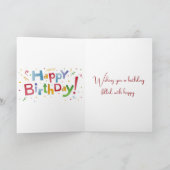 Verjaardag gember kat op sneeuw feestdagen kaart (Binnen)