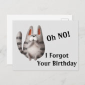 Verjaardag Gemist Briefkaart (Voorkant / Achterkant)