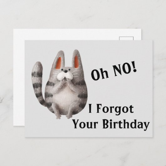 Verjaardag Gemist Briefkaart (Voorkant / Achterkant)