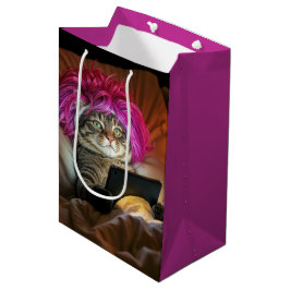 Verjaardag Gen Z Cat met een elektronische tablet Medium Cadeauzakje