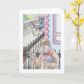 Verjaardag Gentleman Rhino Kaart (Gele Bloem)