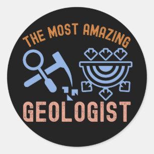 Verjaardag geologie, de meest geweldige geoloog ronde sticker