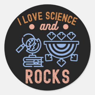 Verjaardag Geologie, Ik hou van Wetenschap en Rots Ronde Sticker