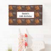 Verjaardag gepersonaliseerd pizza feest spandoek (Insitu)