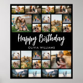 Verjaardag Gepersonaliseerde 24 Fotocollage Poster (Voorkant)