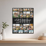 Verjaardag Gepersonaliseerde 24 Fotocollage Poster<br><div class="desc">Creëer uw eigen gepersonaliseerde 24-fotocollage voor de verjaardag</div>