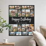 Verjaardag Gepersonaliseerde 24 Fotocollage Poster<br><div class="desc">Creëer uw eigen gepersonaliseerde 24-fotocollage voor de verjaardag</div>