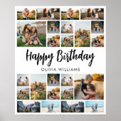 Verjaardag Gepersonaliseerde 24 Fotocollage Poster (Voorkant)