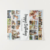 Verjaardag Gepersonaliseerde 24 Fotocollage Wandkleed (Voorkant (horizontaal))