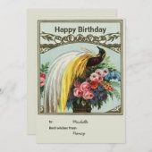 Verjaardag gepersonaliseerde pauw kaart (Voorkant / Achterkant)