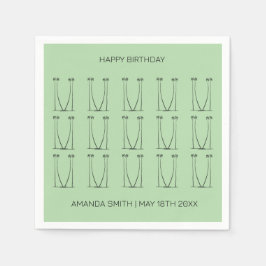 Verjaardag, gepersonaliseerde silhouet kokospalmen servet