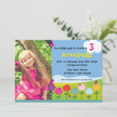 Verjaardag Gepersonaliseerde uitnodiging Lady Bug  (Staand voorkant)