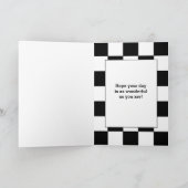 Verjaardag Geruite Vlag en Oude Auto  Kaart (Binnen)