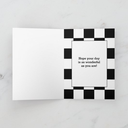 Verjaardag Geruite Vlag en Oude Auto Kaart (Binnen)