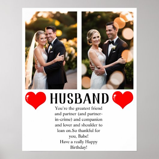 Verjaardag Geschenken voor man 2 foto Poster (Voorkant)