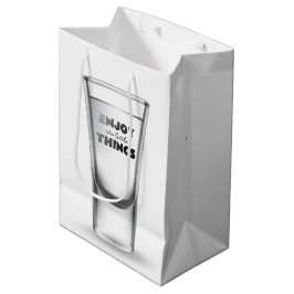 Verjaardag geschoten glas met tekst medium cadeauzakje