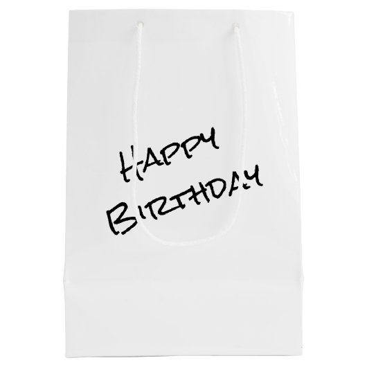 Verjaardag geschoten glas met tekst medium cadeauzakje (Achterkant)