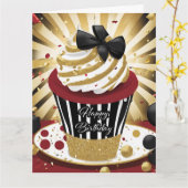 Verjaardag -Gevouwen Wenskaart Kaart (Gele Bloem)