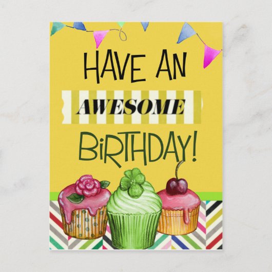 Verjaardag Geweldig Briefkaart (Voorkant)