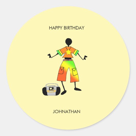 Verjaardag, Geweldige Afrikaanse kunst Ronde Sticker (Voorkant)
