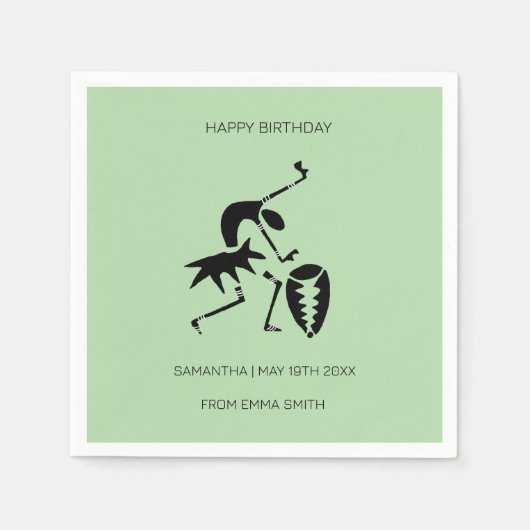 Verjaardag, Geweldige Silhouette Celebration Dance Servet (Voorkant)