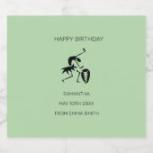 Verjaardag, Geweldige Silhouette Celebration Dance Sparkling Wijnetiket (Enkel label)