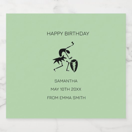 Verjaardag, Geweldige Silhouette Celebration Dance Sparkling Wijnetiket (Enkel label)