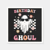 Verjaardag Ghoul Ghost Halloween Groovy Retro Servet (Voorkant)