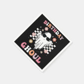 Verjaardag Ghoul Ghost Halloween Groovy Retro Servet (Hoek)