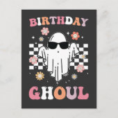 Verjaardag Ghoul Ghost Halloween Groovy Retro Uitnodiging Briefkaart (Voorkant)