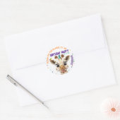 Verjaardag Giraffe Confetti Kinderen Ronde Sticker (Envelop)