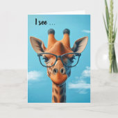 Verjaardag Giraffe met bril Kaart (Voorkant)