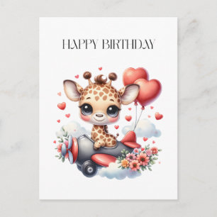 Verjaardag Giraffe Piloot Briefkaart