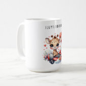 Verjaardag Giraffe Piloot Koffiemok (Voorkant links)