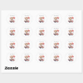 Verjaardag Giraffe Piloot Ronde Sticker (Vel)