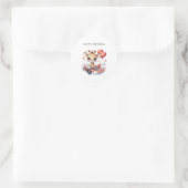 Verjaardag Giraffe Piloot Ronde Sticker (Tas)