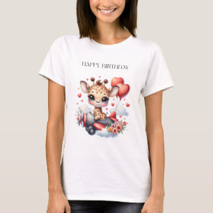 Verjaardag Giraffe Piloot T-shirt