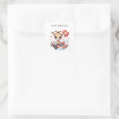 Verjaardag Giraffe Piloot Vierkante Sticker (Tas)
