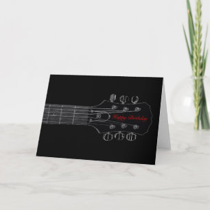Verjaardag Gitaar Kaart (zwart)
