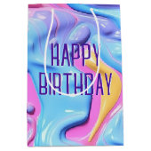 Verjaardag Glanzende Plastic Bubble Abstract Medium Cadeauzakje (Voorkant)