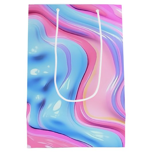 Verjaardag Glanzende Plastic Bubble Abstract Medium Cadeauzakje (Achterkant)