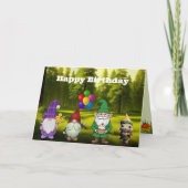 Verjaardag Gnome Gevouwen Wenskaart Kaart (Voorkant)