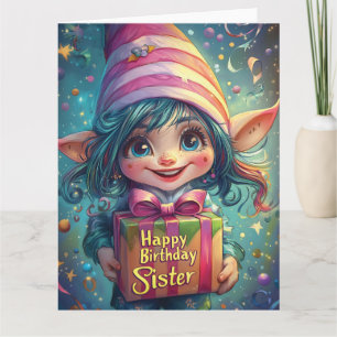Verjaardag Gnome - Happy Birthday Sister Kaart